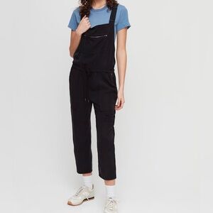 Aritzia Wilfred Free Valletta Black Twill Overalls / Cropped Jumpsuit, XS